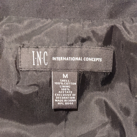 INC Black Sequins Embellished Trench Coat - Picture 7 of 9